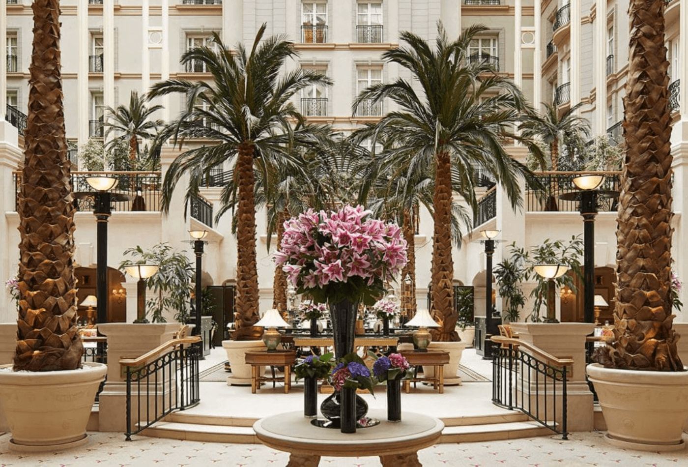 Palm trees and lillys in reception area.jpg