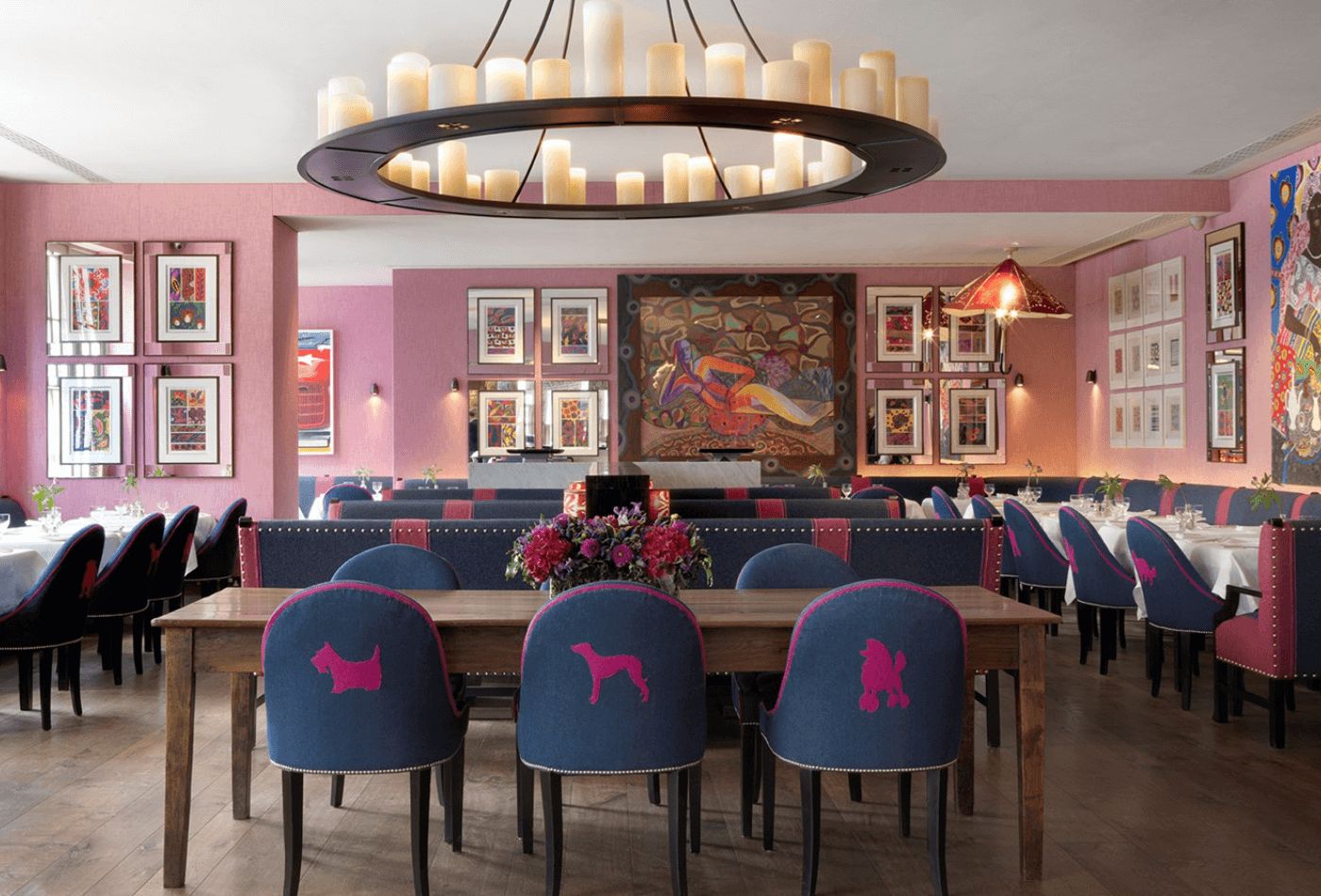 Hotel dining area, pink and grey scheme.jpg